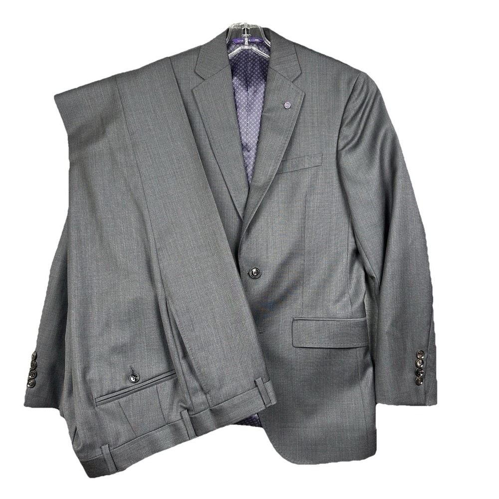 Ted Baker London Endurance Suit Jay CT Blazer Men's 36R Pants 29R Gray Wool EUC